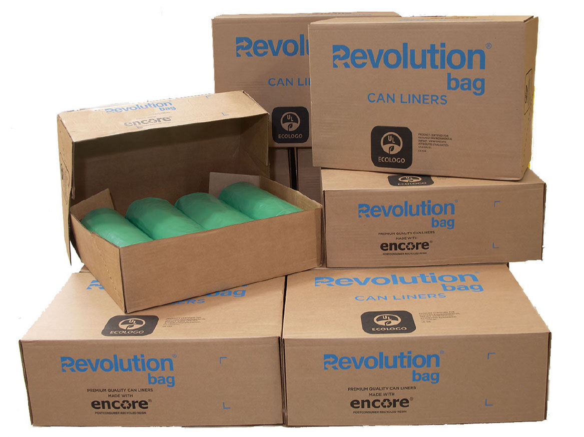 Revolution Bag Part # PC10XHN - Revolution Bag 12 Gal. To 16 Gal. 23 In. X  31 In. 0.45 Mil Natural Low-Density Trash Can Liner (50-Bags/Roll,  10-Rolls/Case) - All-Purpose Trash Bags &